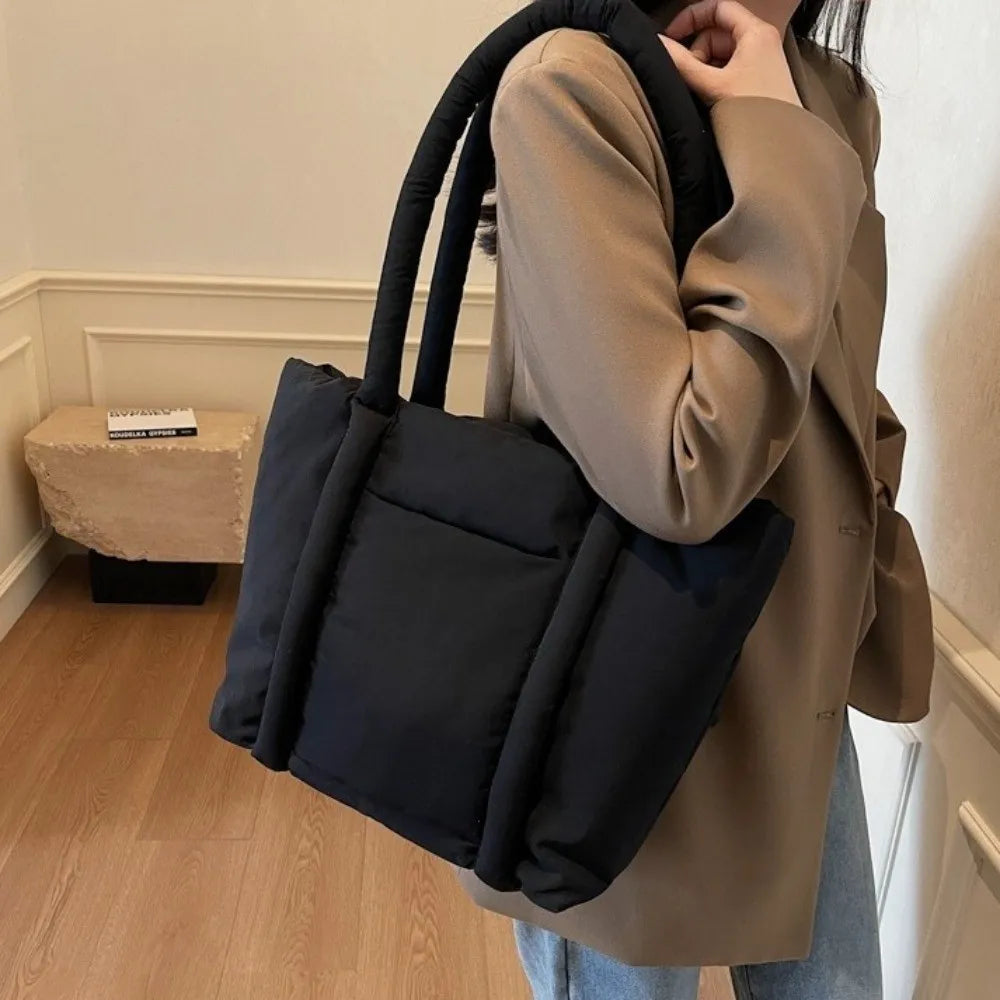 Large Capacity Nylon Shoulder Tote Bag - BAGS