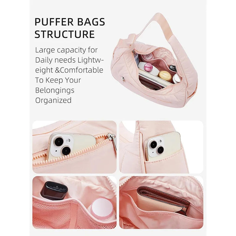Quilted Puffer Shoulder Bag - BAGS