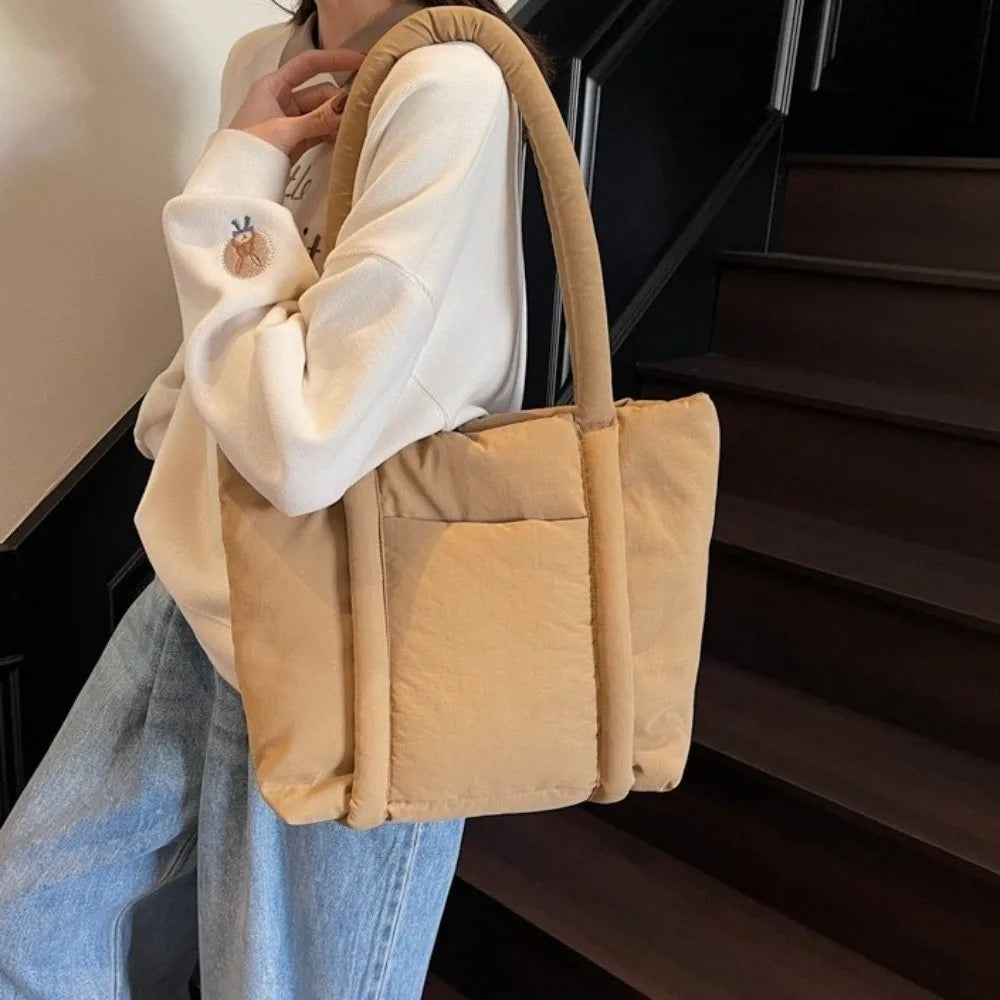 Large Capacity Nylon Shoulder Tote Bag - BAGS