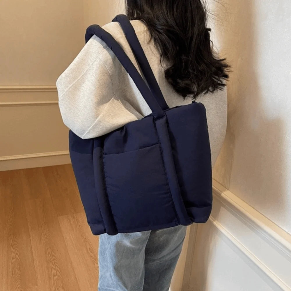 Large Capacity Nylon Shoulder Tote Bag - BAGS