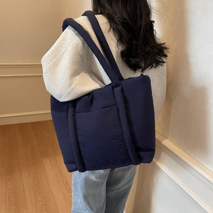 Large Capacity Nylon Shoulder Tote Bag - BAGS