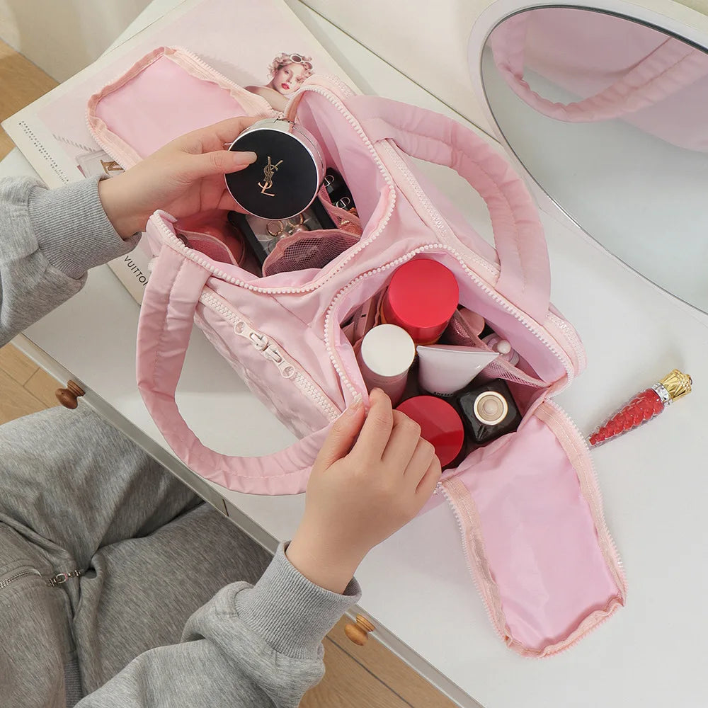 Large Capacity Travel Makeup Bag With Compartments - BAGS